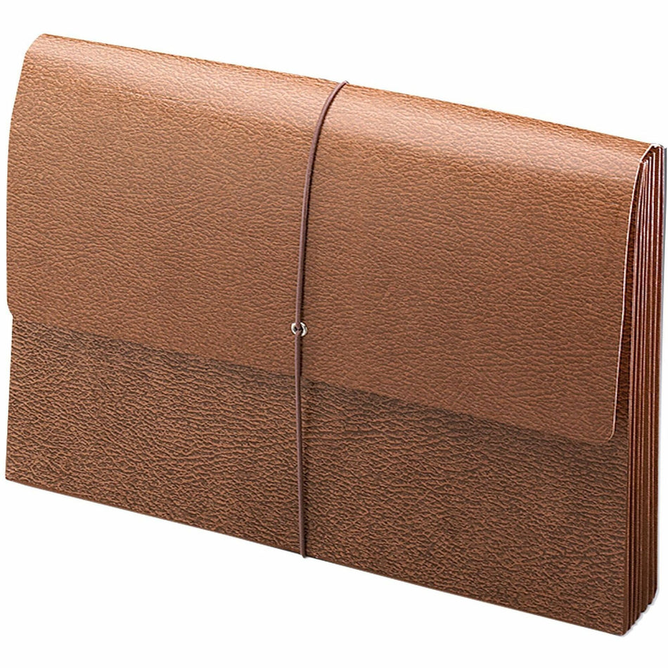 Smead Legal Recycled File Wallet - 8 1/2" x 14" - 3 1/2" Expansion - Redrope - Reinforced Gusset, Elastic Closure, Flap - 30% Recycled - 1 Each