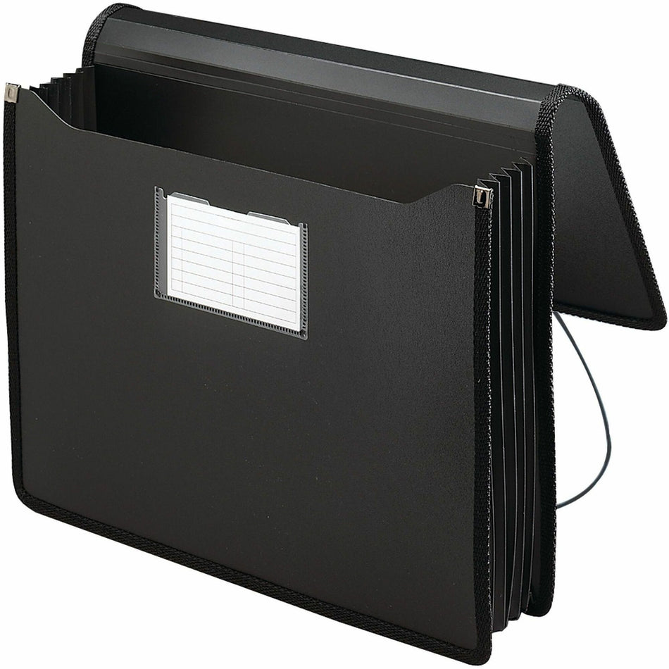 Smead Letter File Wallet - 8 1/2" x 11" - 5 1/4" Expansion - Front Pocket(s) - Poly - Black - 1 Each