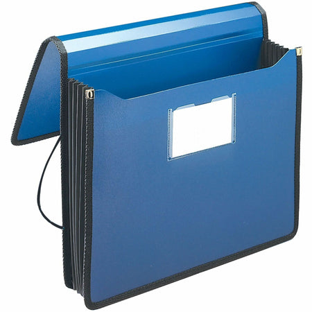 Smead Letter File Wallet - 8 1/2" x 11" - 5 1/4" Expansion - Front Pocket(s) - Poly - Navy Blue - 1 Each