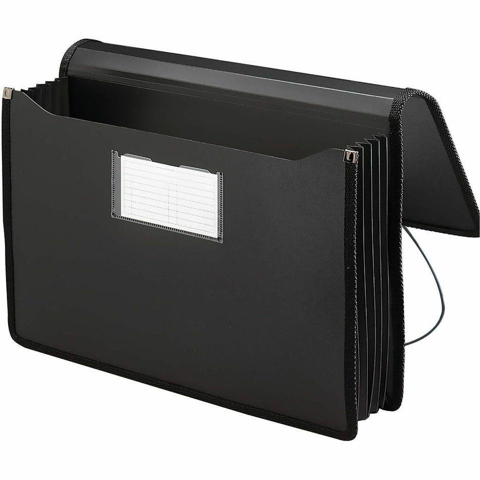 Smead Legal, Letter File Wallet - 8 1/2" x 14" , 8 1/2" x 11" - 5 1/4" Expansion - Front Pocket(s) - Poly - Black - 1 Each
