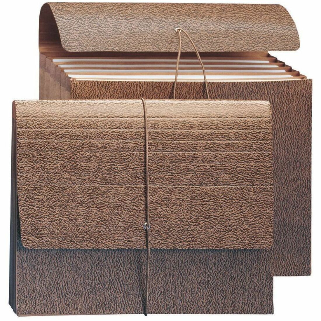 Smead Letter Recycled File Wallet - 8 1/2" x 11" - 5 1/4" Expansion - 6 Pocket(s) - Redrope - Elastic Closure - 30% Recycled - 10 / Box