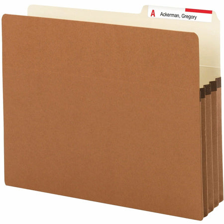 Smead 2/5 Tab Cut Letter Recycled File Pocket - 8 1/2" x 11" - 3 1/2" Expansion - Top Tab Location - Right Tab Position - 9 pt. - Redrope - Tear Proof, Reinforced Gusset, Durable - 30% Recycled - 25 / Box