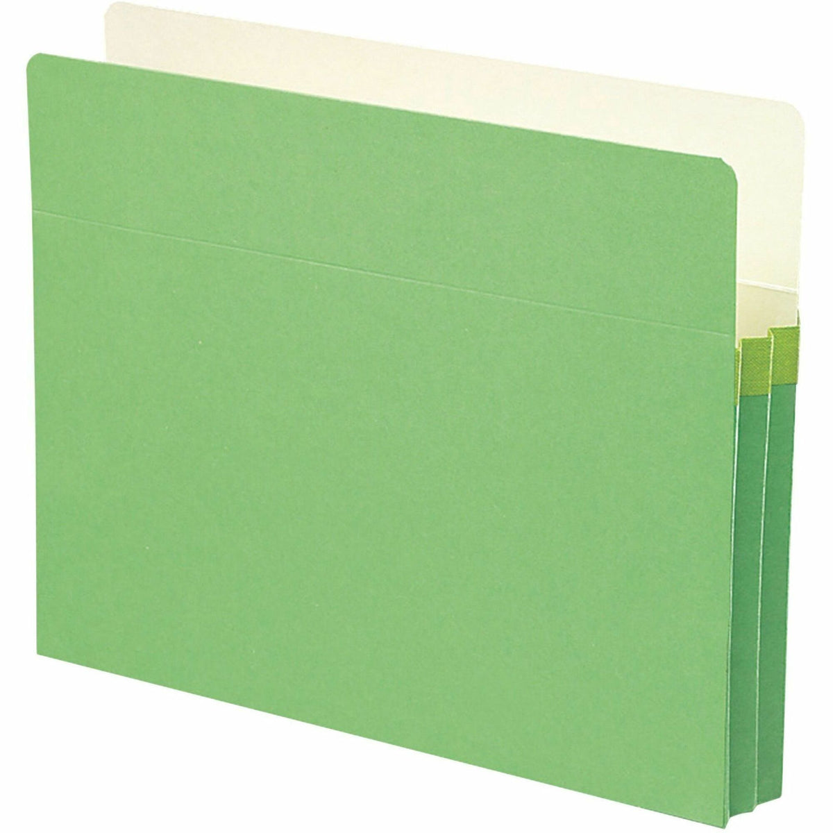 Smead Straight Tab Cut Letter Recycled File Pocket - 8 1/2" x 11" - 1 3/4" Expansion - Top Tab Location - 9 pt. - Card Stock - Green - Tear Resistant - 10% Recycled - 1 Each