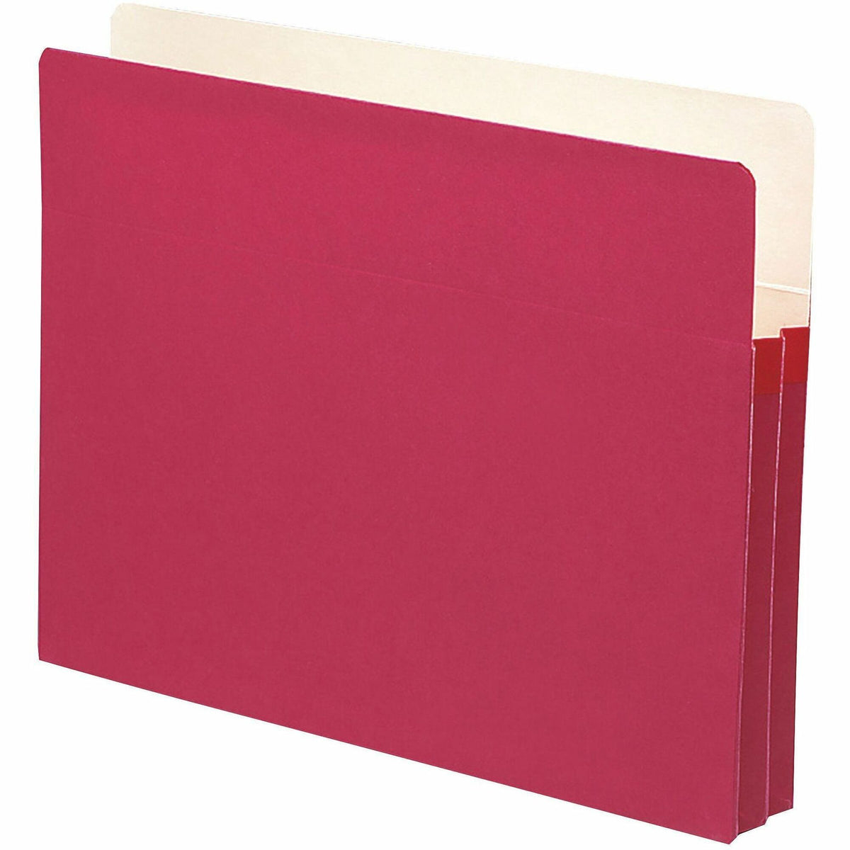 Smead Straight Tab Cut Letter Recycled File Pocket - 8 1/2" x 11" - 1 3/4" Expansion - Top Tab Location - 9 pt. - Card Stock - Red - Tear Resistant - 10% Recycled - 1 Each