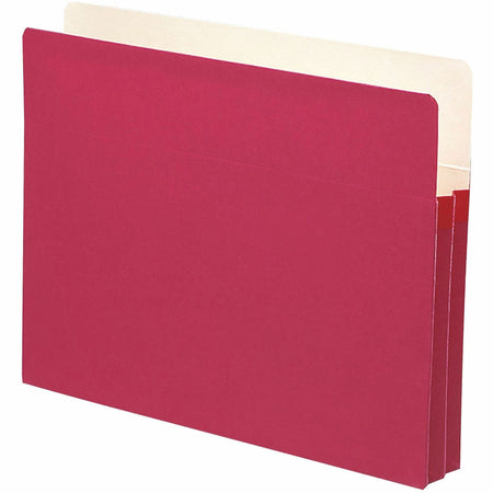 Smead Straight Tab Cut Letter Recycled File Pocket - 8 1/2" x 11" - 1 3/4" Expansion - Top Tab Location - 9 pt. - Card Stock - Red - Tear Resistant - 10% Recycled - 1 Each