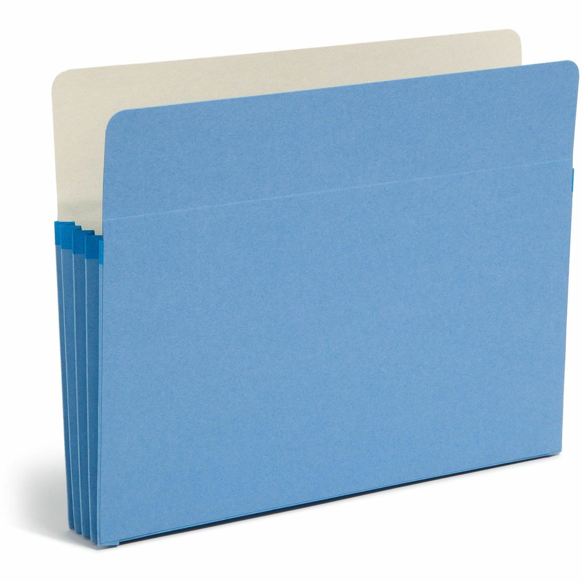 Smead Straight Tab Cut Letter Recycled File Pocket - 8 1/2" x 11" - 3 1/2" Expansion - Top Tab Location - 9 pt. - Blue - Tear Resistant - 10% Recycled - 1 Each