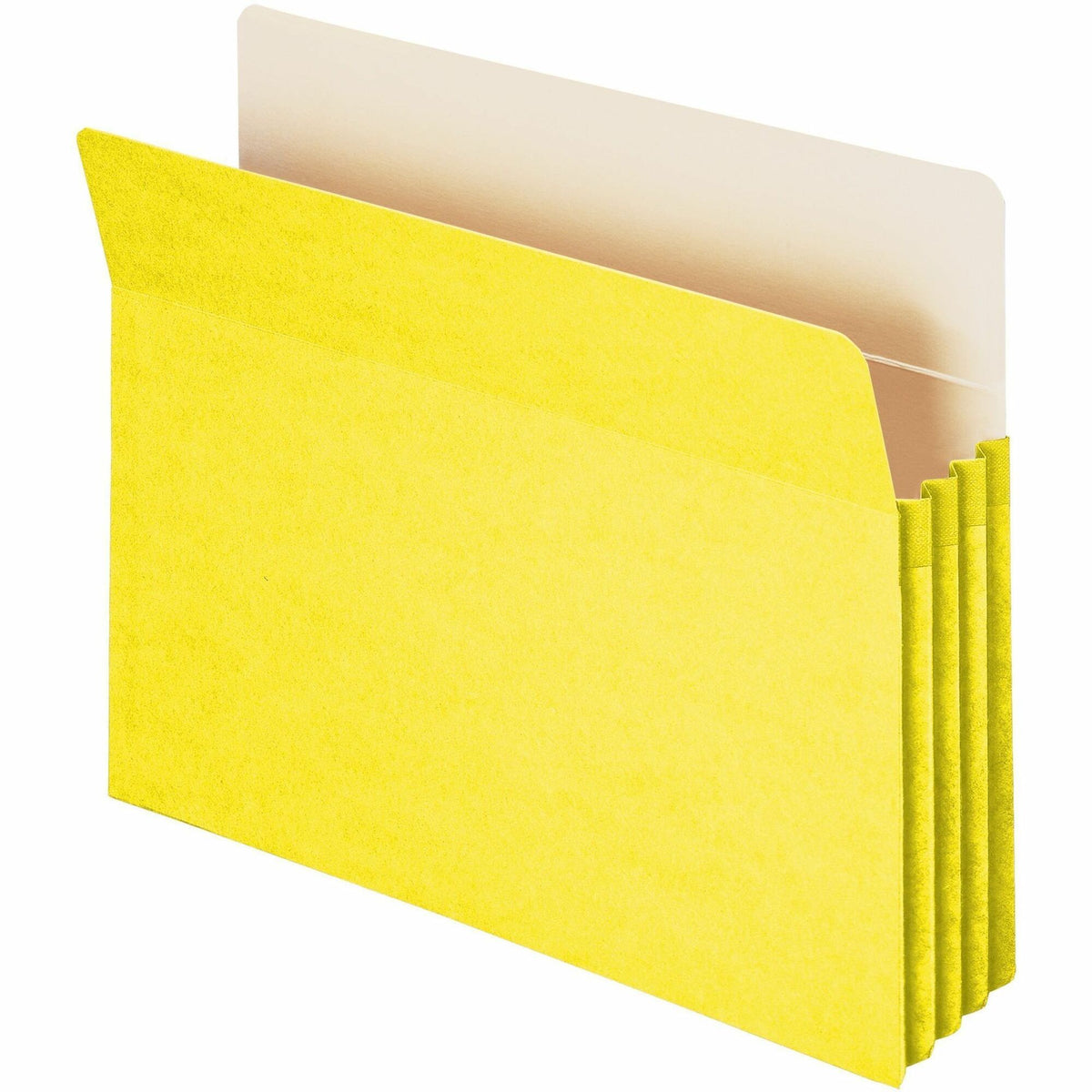 Smead Straight Tab Cut Letter Recycled File Pocket - 8 1/2" x 11" - 3 1/2" Expansion - Top Tab Location - Card Stock - Yellow - 10% Recycled - 1 Each