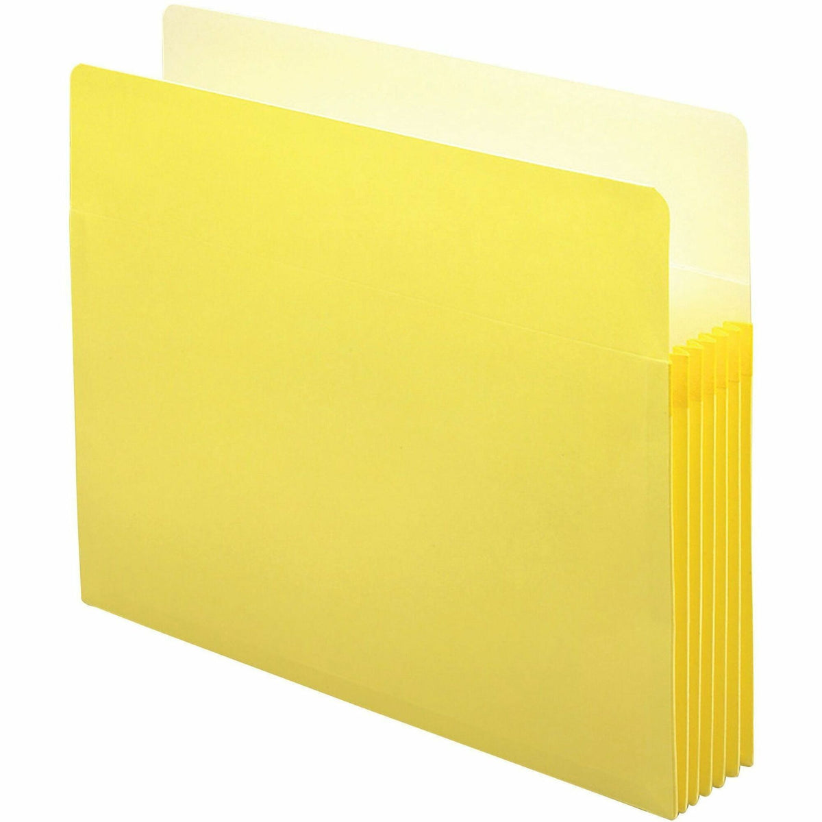 Smead Straight Tab Cut Letter Recycled File Pocket - 8 1/2" x 11" - 5 1/4" Expansion - Top Tab Location - Card Stock - Yellow - Tear Resistant - 10% Recycled - 1 Each