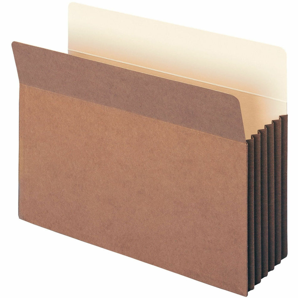 Smead Straight Tab Cut Letter Recycled File Pocket - 8 1/2" x 11" - 5 1/4" Expansion - Top Tab Location - 12.5 pt. - Redrope - Tear Resistant, Rounded Corner, Reinforced Gusset - 30% Recycled - 10 / Box