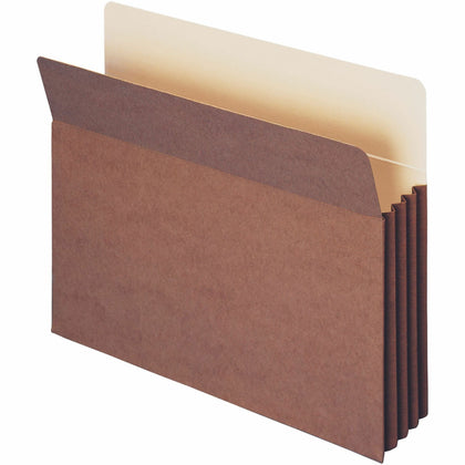 Smead TUFF Straight Tab Cut Letter Recycled File Pocket - 8 1/2" x 11" - 3 1/2" Expansion - 11 pt. - Redrope - Reinforced Gusset, Tear Resistant, Heavyweight Cover - 30% Recycled - 10 / Box