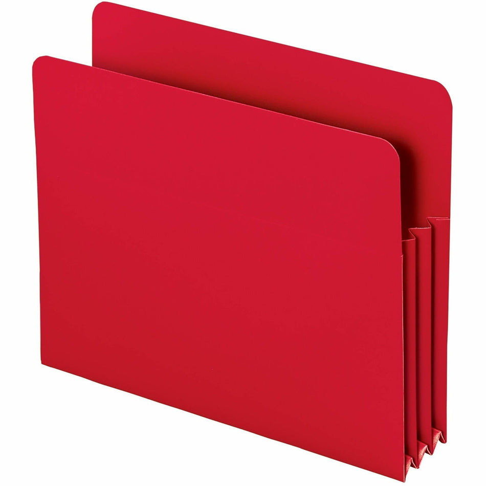Smead Straight Tab Cut Letter File Pocket - 8 1/2" x 11" - 3 1/2" Expansion - Polypropylene - Red - 4 / Pack