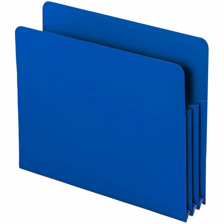 Smead Straight Tab Cut Letter File Pocket - 8 1/2" x 11" - 3 1/2" Expansion - Polypropylene - Blue - 4 / Pack