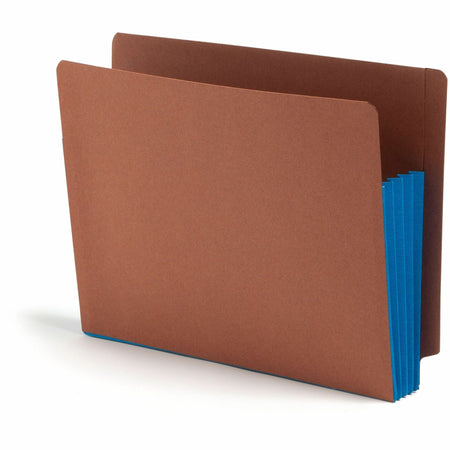 Smead Straight Tab Cut Letter Recycled File Pocket - 8 1/2" x 11" - 3 1/2" Expansion - 1 Pocket(s) - Top Tab Location - 12.5 pt. - 2 Plys - Blue - 30% Recycled - 10 / Box