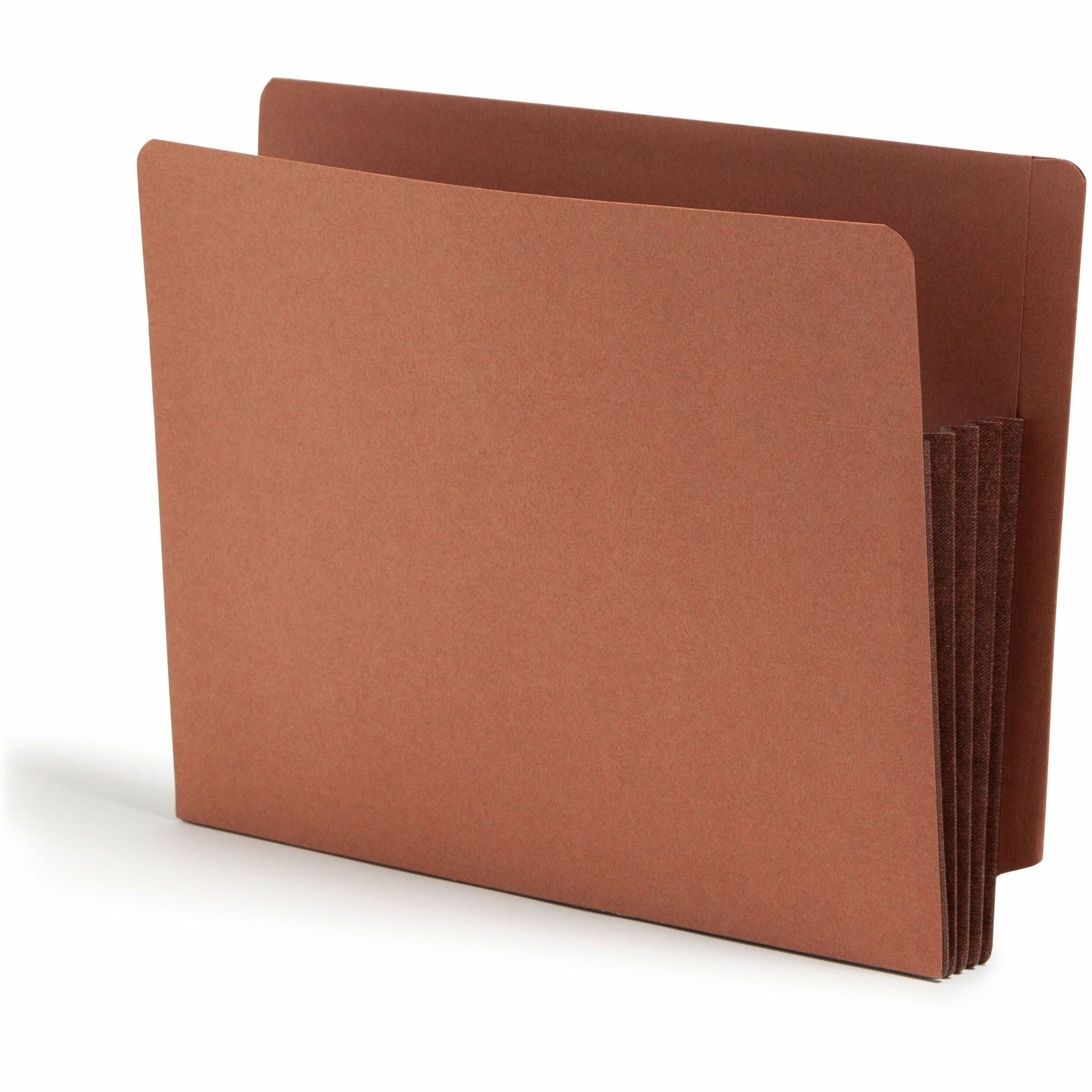Smead Straight Tab Cut Letter Recycled File Pocket - 8 1/2" x 11" - 3 1/2" Expansion - 1 Pocket(s) - Top Tab Location - 12.5 pt. - 2 Plys - Dark Brown - 30% Recycled - 10 / Box