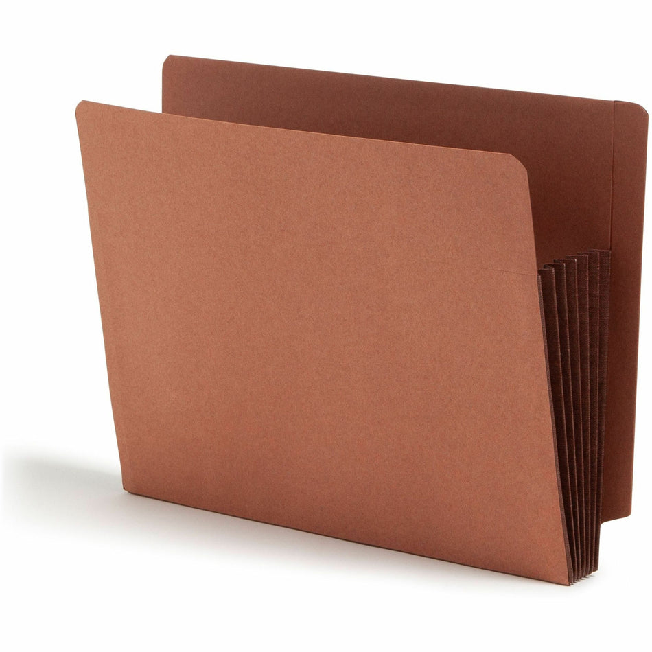 Smead Straight Tab Cut Letter Recycled File Pocket - 8 1/2" x 11" - 5 1/4" Expansion - 12.5 pt. - 2 Plys - Dark Brown - Embossed - 30% Recycled - 10 / Box