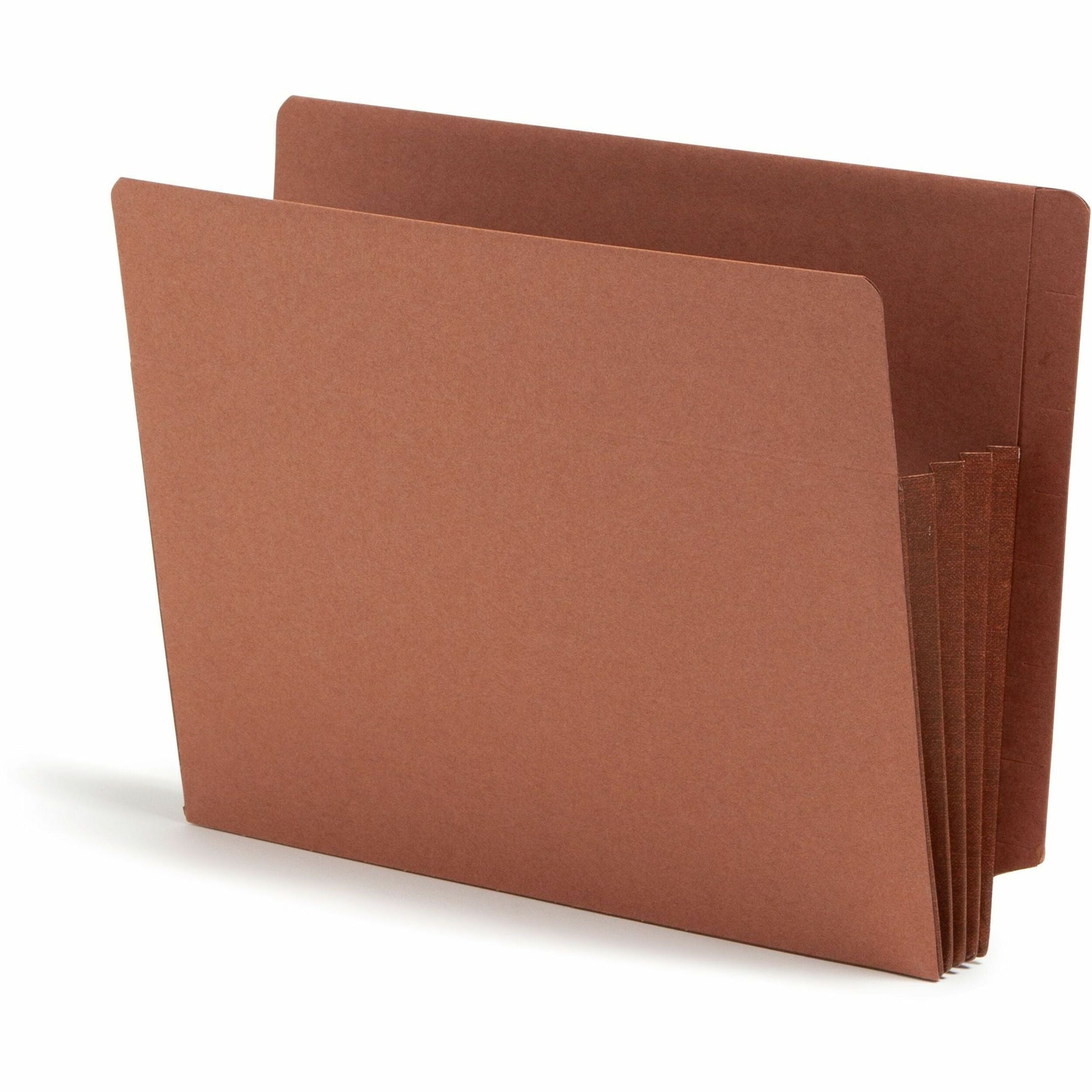 Smead TUFF Straight Tab Cut Letter Recycled File Pocket - 8 1/2" x 11" - 3 1/2" Expansion - 2 Plys - Redrope - Rip Resistant, Tear Resistant, Reinforced Tab, Heavyweight Cover - 30% Recycled - 10 / Box