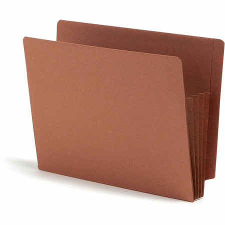 Smead TUFF Straight Tab Cut Letter Recycled File Pocket - 8 1/2" x 11" - 3 1/2" Expansion - 2 Plys - Redrope - Rip Resistant, Tear Resistant, Reinforced Tab, Heavyweight Cover - 30% Recycled - 10 / Box