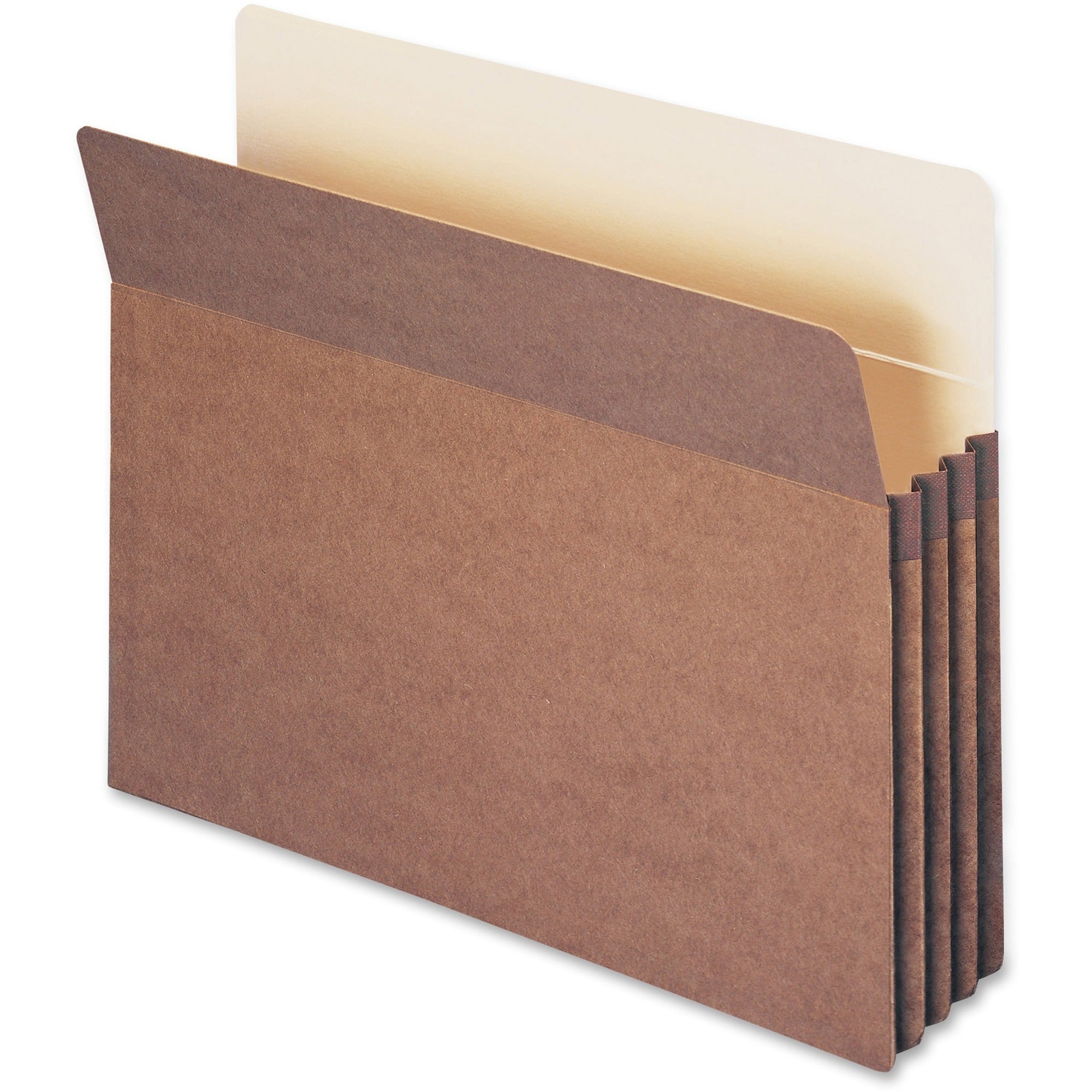 Smead Straight Tab Cut Letter Recycled File Pocket - 8 1/2" x 11" - 3 1/2" Expansion - Top Tab Location - 12.5 pt. - Redrope - Reinforced Corner, Reinforced Gusset - 30% Recycled - 50 / Box