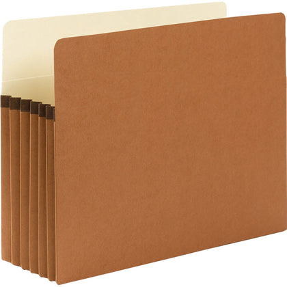 Smead Straight Tab Cut Letter Recycled File Pocket - 8 1/2" x 11" - 5 1/4" Expansion - Top Tab Location - 12.5 pt. - Redrope - Tear Resistant, Rounded Corner, Reinforced Gusset - 30% Recycled - 50 / Box