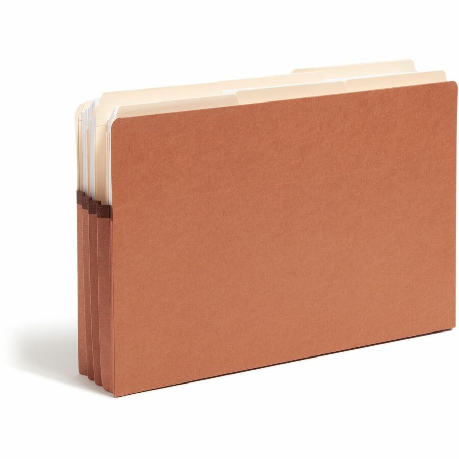 Smead 2/5 Tab Cut Legal Recycled File Pocket - 8 1/2" x 14" - 3 1/2" Expansion - Right Tab Position - 9 pt. - Redrope - Tear Resistant, Reinforced Gusset, Durable - 30% Recycled - 25 / Box