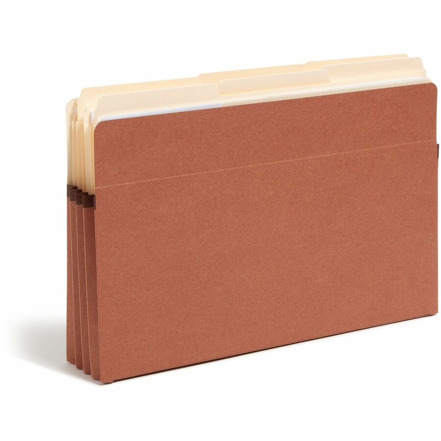 Smead Straight Tab Cut Legal Recycled File Pocket - 8 1/2" x 14" - 3 1/2" Expansion - Top Tab Location - 12.5 pt. - Redrope - Reinforced Gusset, Tear Resistant, Rounded Corner - 30% Recycled - 25 / Box