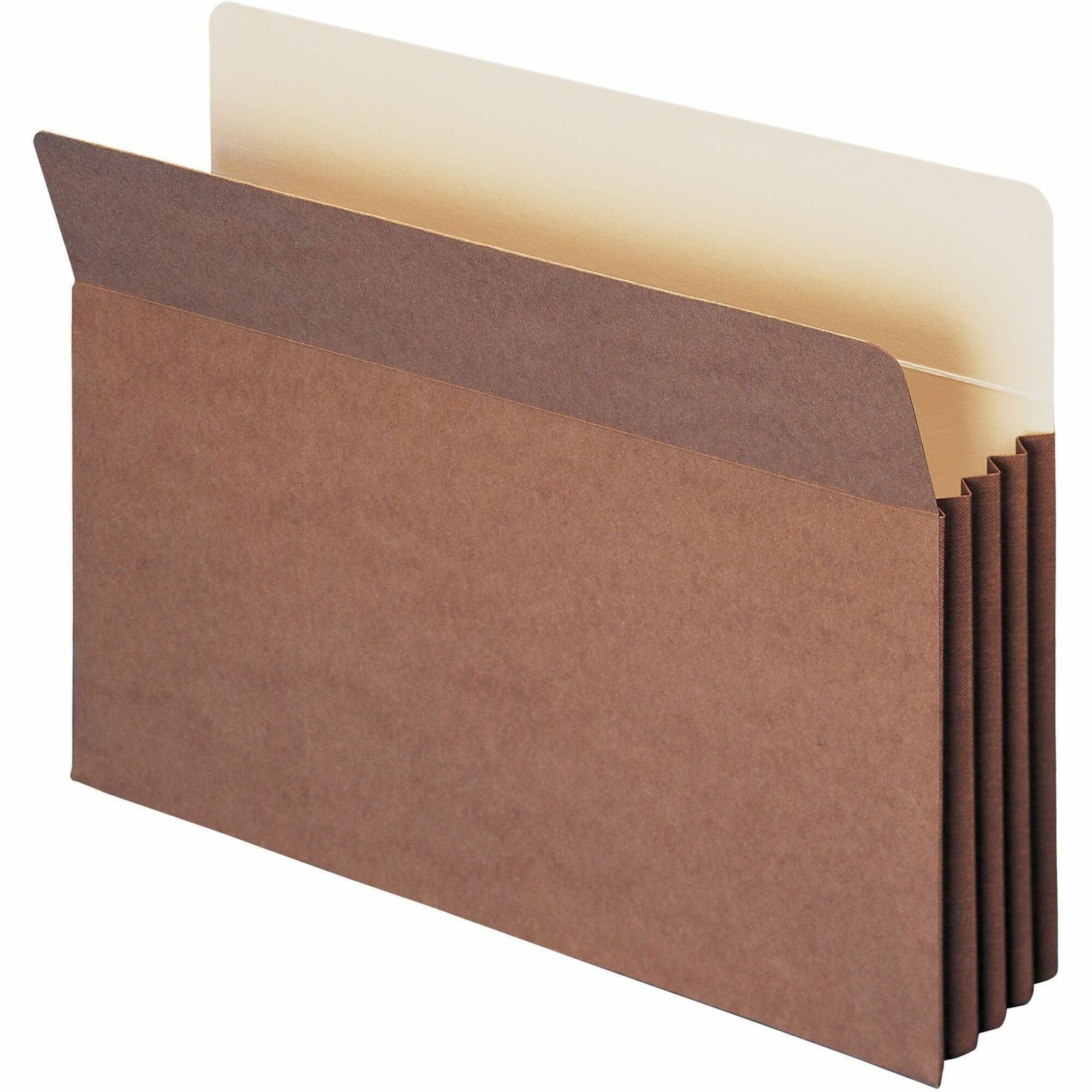 Smead TUFF Straight Tab Cut Legal Recycled File Pocket - 8 1/2" x 14" - 3 1/2" Expansion - 12.5 pt. - Redrope - Reinforced, Heavyweight, Tear Resistant - 30% Recycled - 10 / Box