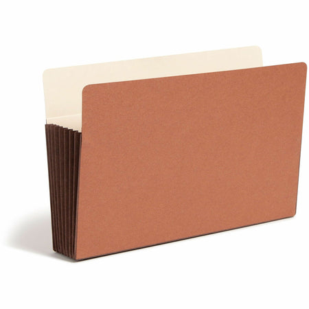 Smead TUFF Straight Tab Cut Legal Recycled File Pocket - 8 1/2" x 14" - 7" Expansion - 12.5 pt. - Redrope - Reinforced, Heavyweight Cover, Tear Resistant - 30% Recycled - 5 / Box