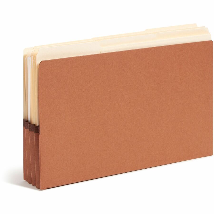 Smead Legal Recycled File Pocket - 8 1/2" x 14" - 3 1/2" Expansion - End Tab Location - Redrope - Reinforced - 30% Recycled - 10 / Box