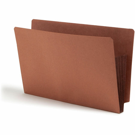 Smead Straight Tab Cut Legal Recycled File Pocket - 8 1/2" x 14" - 3 1/2" Expansion - 1 Pocket(s) - End Tab Location - Top Tab Position - 2 Plys - Dark Brown - 30% Recycled - 10 / Box