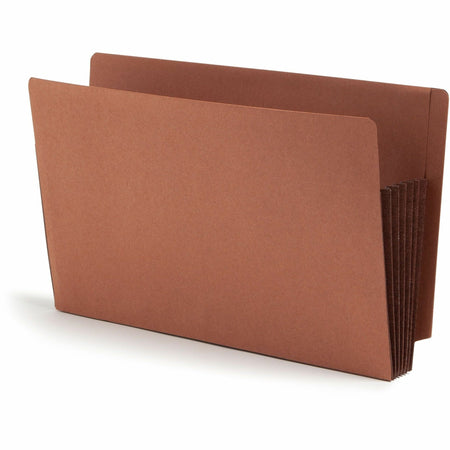 Smead Straight Tab Cut Legal Recycled File Pocket - 8 1/2" x 14" - 5 1/4" Expansion - End Tab Location - 12.5 pt. - 2 Plys - Dark Brown - Embossed - 30% Recycled - 10 / Box