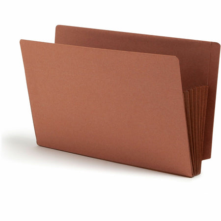 Smead TUFF Straight Tab Cut Legal Recycled File Pocket - 8 1/2" x 14" - 5 1/4" Expansion - 2 Plys - Redrope - Rip Resistant, Tear Resistant, Reinforced Tab, Heavyweight Cover - 30% Recycled - 10 / Box