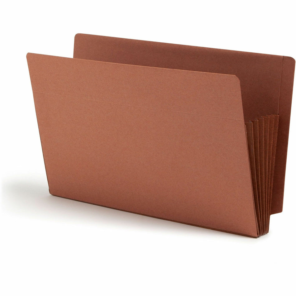 Smead TUFF Straight Tab Cut Legal Recycled File Pocket - 8 1/2" x 14" - 5 1/4" Expansion - 2 Plys - Redrope - Rip Resistant, Tear Resistant, Reinforced Tab, Heavyweight Cover - 30% Recycled - 10 / Box