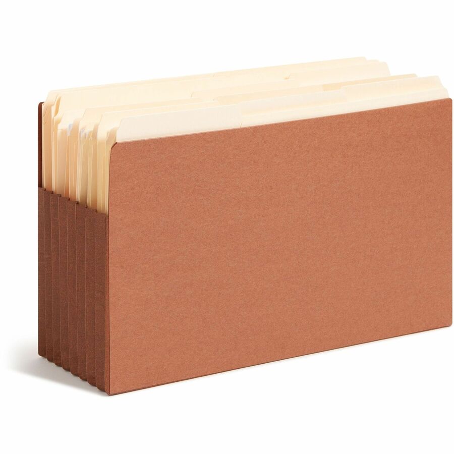 Smead TUFF Straight Tab Cut Legal Recycled File Pocket - 8 1/2" x 14" - 7" Expansion - 16.5 pt. - 2 Plys - Redrope - Tear Resistant, Reinforced Tab, Rip Resistant, Heavyweight Cover - 30% Recycled - 5 / Box