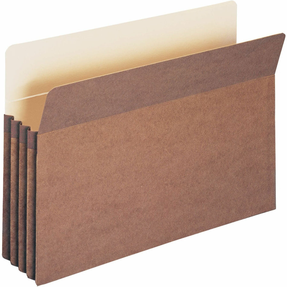 Smead Straight Tab Cut Legal Recycled File Pocket - 8 1/2" x 14" - 3 1/2" Expansion - 12.5 pt. - Redrope - Tear Proof, Reinforced Gusset, Rounded Corner - 30% Recycled - 50 / Box