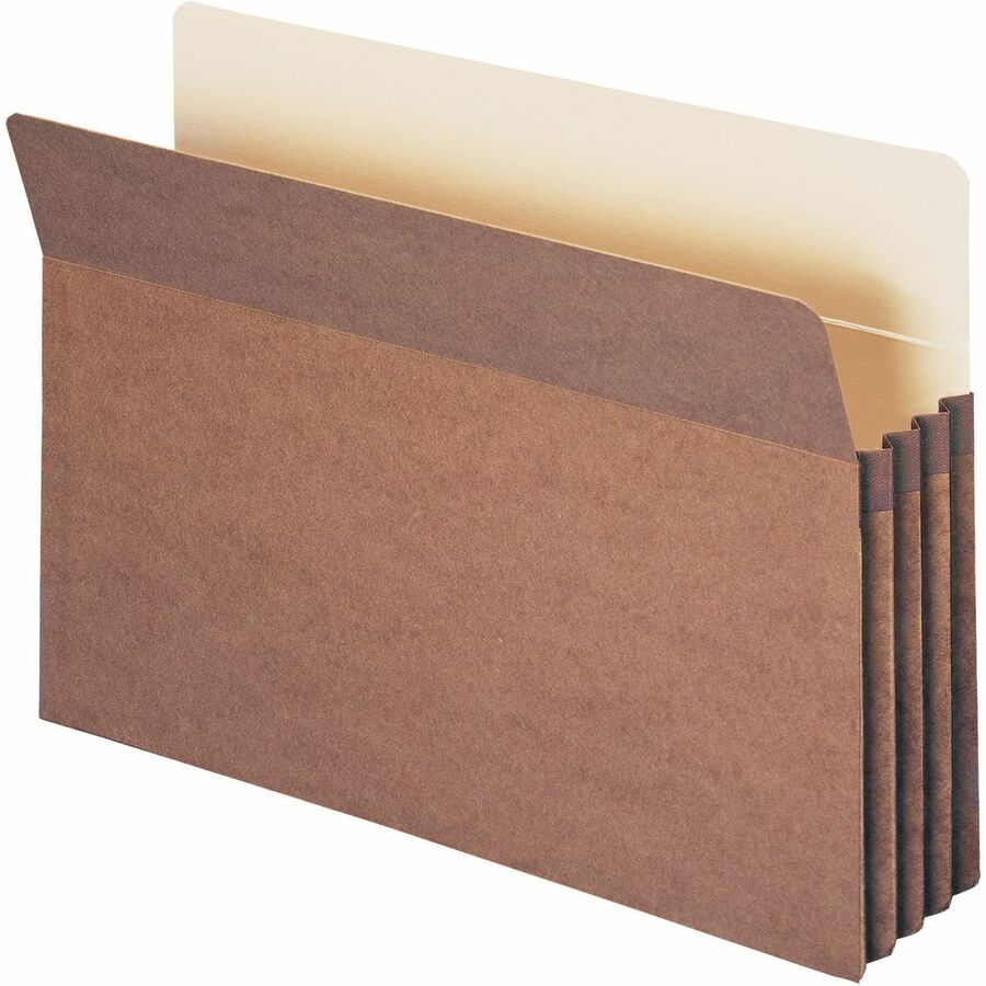 Smead Straight Tab Cut Legal Recycled File Pocket - 8 1/2" x 14" - 3 1/2" Expansion - 12.5 pt. - Redrope - Tear Proof, Reinforced Gusset, Rounded Corner - 30% Recycled - 50 / Box