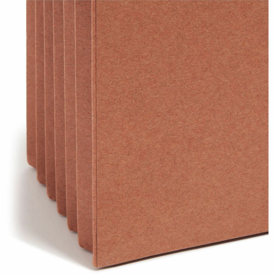 Smead Straight Tab Cut Legal Recycled File Pocket - 8 1/2" x 14" - 5 1/4" Expansion - 12.5 pt. - Redrope - Tear Proof, Reinforced Gusset, Rounded Corner - 30% Recycled - 50 / Box