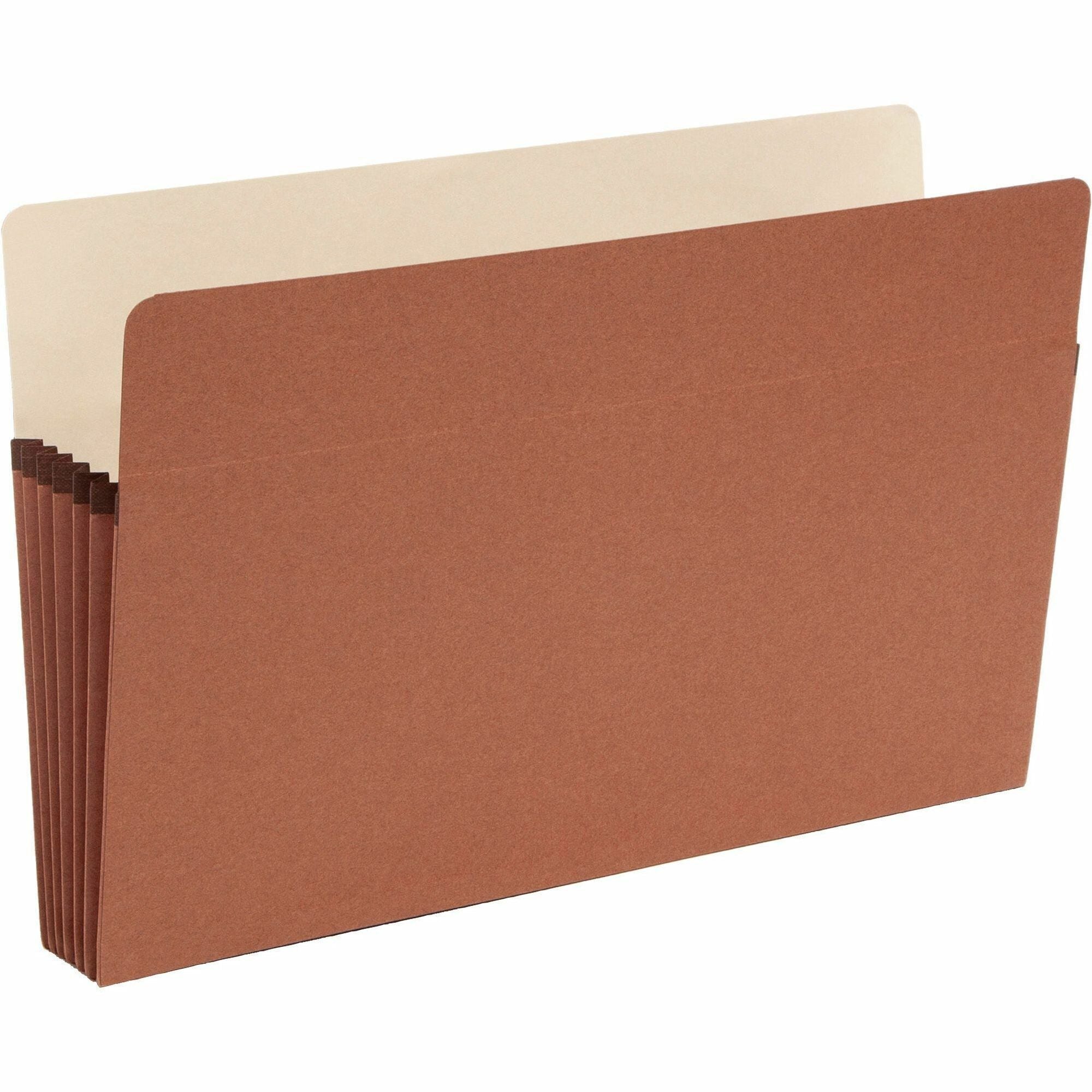 Smead Straight Tab Cut Legal Recycled File Pocket - 8 1/2" x 14" - 5 1/4" Expansion - 12.5 pt. - Redrope - Tear Proof, Reinforced Gusset, Rounded Corner - 30% Recycled - 50 / Box