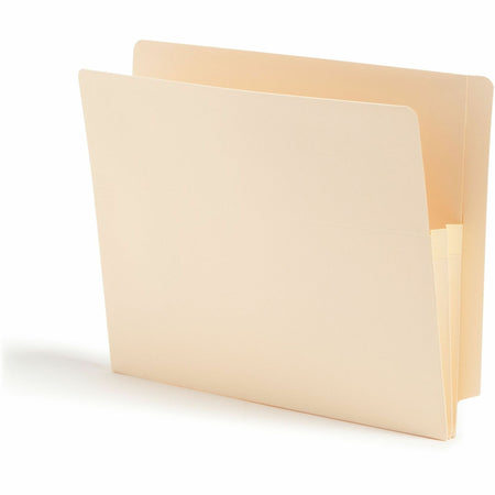 Smead Straight Tab Cut Letter Recycled File Pocket - 8 1/2" x 11" - 1 3/4" Expansion - 2 Plys - Manila - Embossed - 10% Recycled - 25 / Box