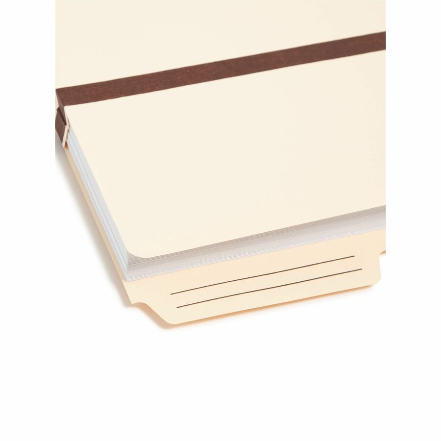 Smead TUFF Pocket 2/5 Tab Cut Letter Recycled File Pocket - 8 1/2" x 11" - 1" Expansion - Top Tab Location - Right Tab Position - 11 pt. - 1 Plys - Manila - Heavyweight Cover - 10% Recycled - 1 Each