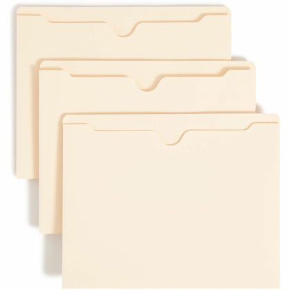 Smead Straight Tab Cut Letter Recycled File Jacket - 8 1/2" x 11" - 1" Expansion - 11 pt. - 2 Plys - Manila - Reinforced, Slip Resistant - 10% Recycled - 50 / Box
