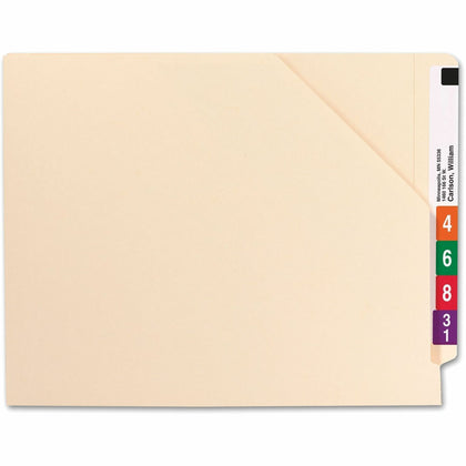 Smead Shelf-Master Straight Tab Cut Letter Recycled File Jacket - 8 1/2" x 11" - 1 1/2" Expansion - 14 pt. - 2 Plys - Manila - 10% Recycled - 50 / Box