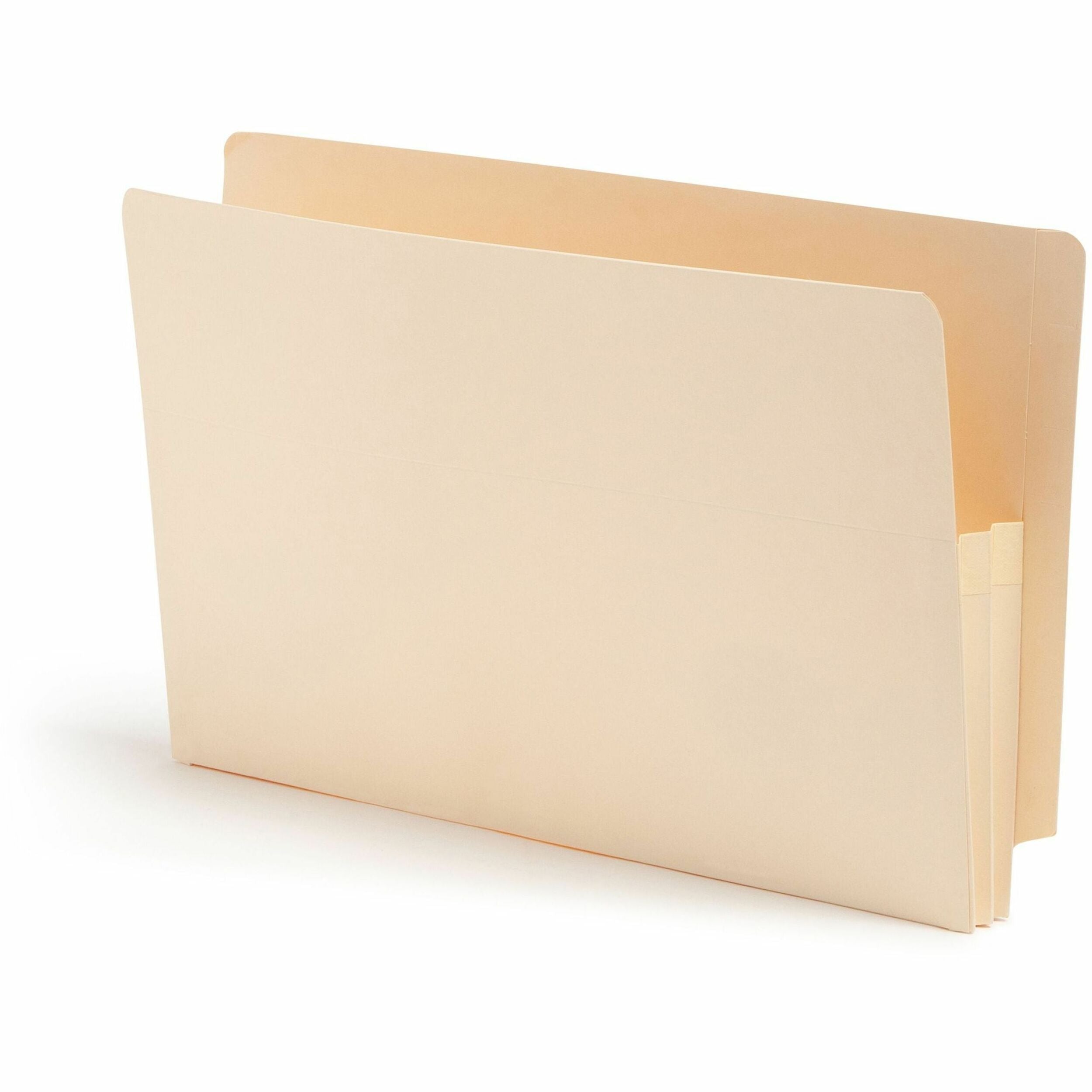 Smead Straight Tab Cut Legal Recycled File Pocket - 8 1/2" x 14" - 1 3/4" Expansion - 2 Plys - Manila - Embossed - 10% Recycled - 25 / Box