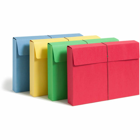 Smead Legal Recycled File Wallet - 8 1/2" x 14" - 2" Expansion - 11 pt. - Blue, Green, Red, Yellow - Elastic Closure, Heavy Duty, Flap Closure - 10% Recycled - 50 / Box