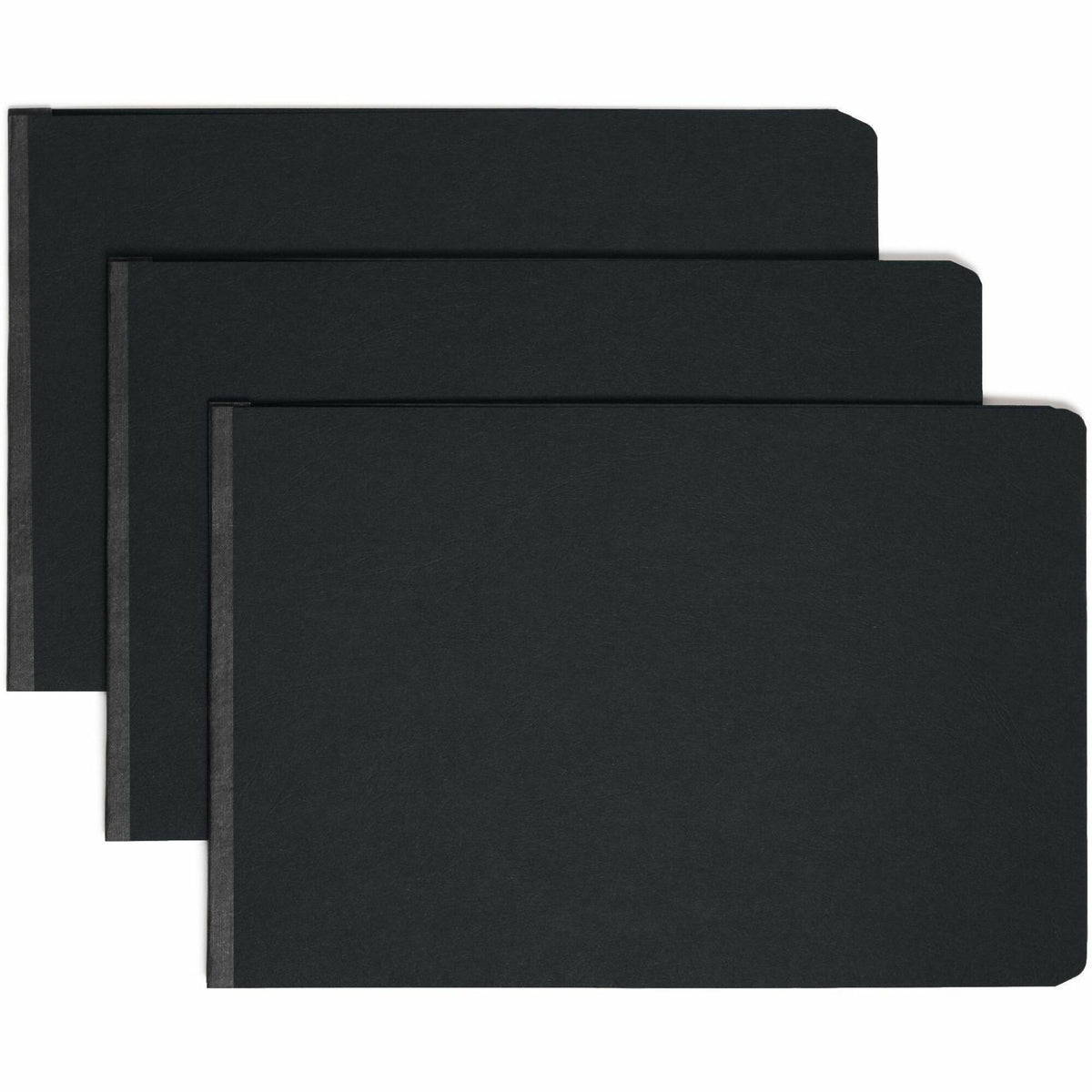 Smead Premium Pressboard Ledger Recycled Fastener Folder - 11" x 17" - 3" Expansion - 1 Fastener(s) - 3" for Folder - 25 pt. - Pressboard - Black - Reinforced Hinge, Heavy Duty, Moisture Resistant, Stain Resistant, Rounded Corner - 100% Recycled - 1 Each