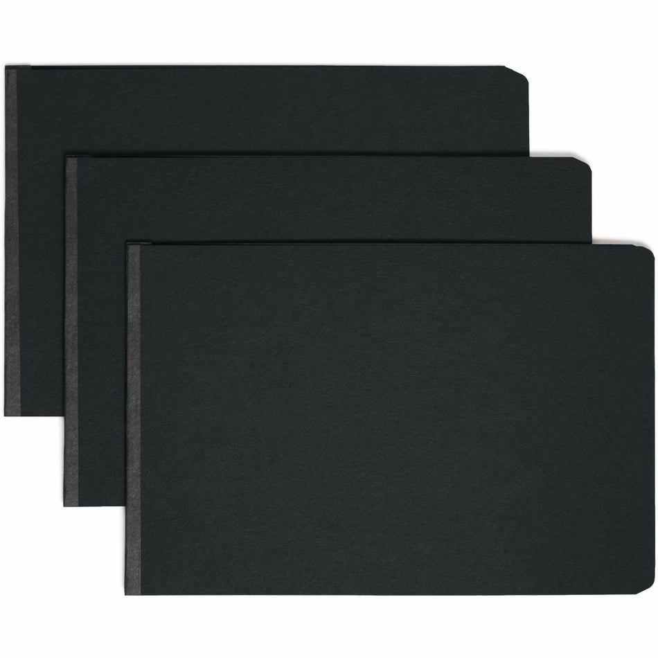 Smead Premium Pressboard Ledger Recycled Fastener Folder - 11" x 17" - 3" Expansion - 1 Fastener(s) - 3" for Folder - 25 pt. - Pressboard - Black - Reinforced Hinge, Heavy Duty, Moisture Resistant, Stain Resistant, Rounded Corner - 100% Recycled - 1 Each
