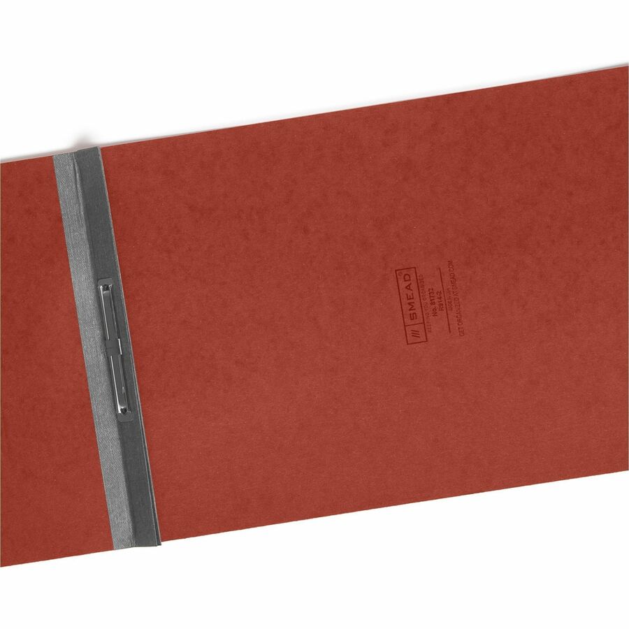 Smead Premium Pressboard Recycled Fastener Folder - 2" Folder Capacity - 8 1/2" x 14" - 2" Expansion - 1 Fastener(s) - 25 pt. - Pressboard - Red - Reinforced Hinge, Heavy Duty, Moisture Resistant, Stain Resistant - 100% Recycled - 1 Each
