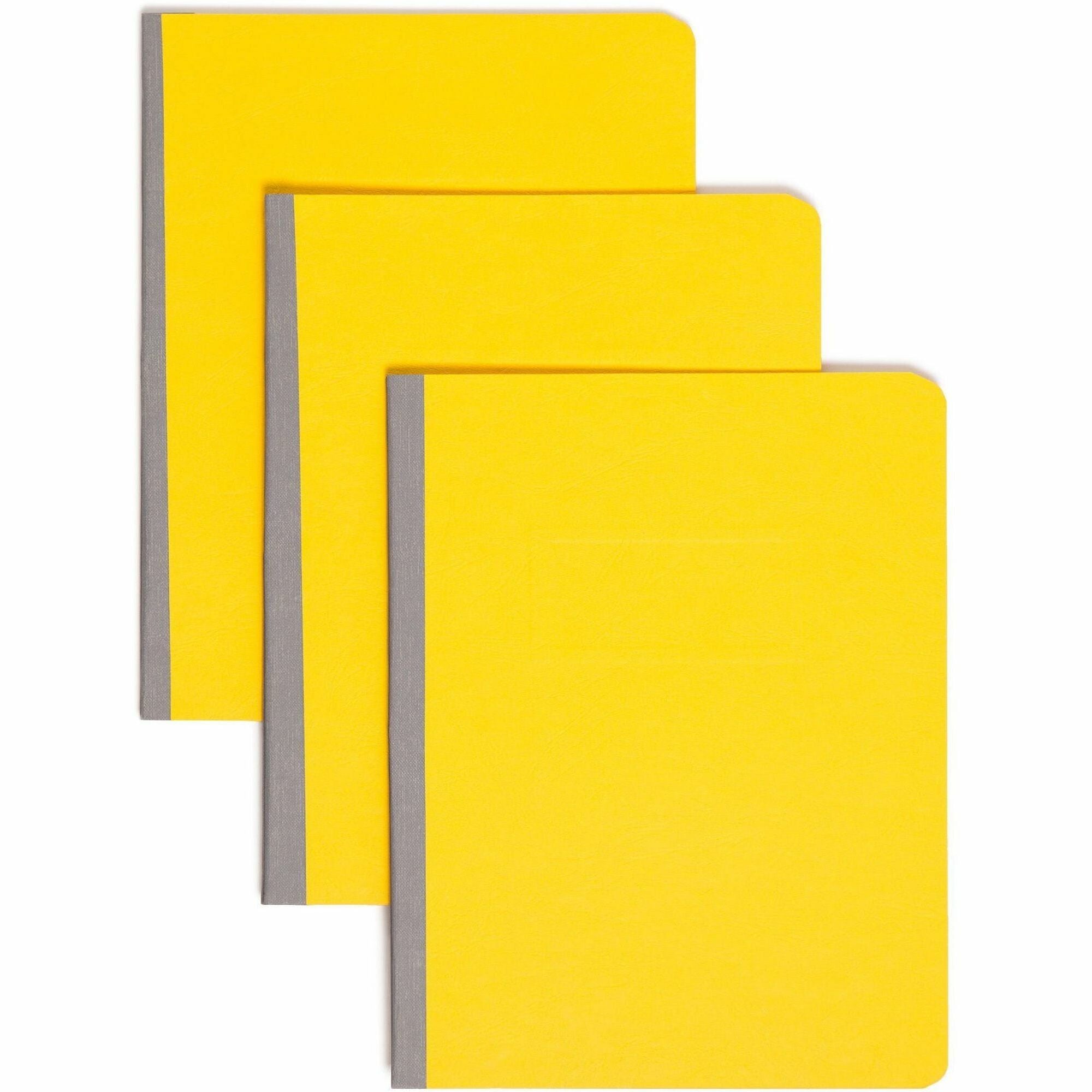 Smead Premium Pressboard Recycled Fastener Folder - 3" Folder Capacity - 8 1/2" x 11" - 3" Expansion - 1 Fastener(s) - 25 pt. - Pressboard - Yellow - Reinforced Hinge, Heavy Duty, Moisture Resistant, Stain Resistant - 100% Recycled - 1 Each