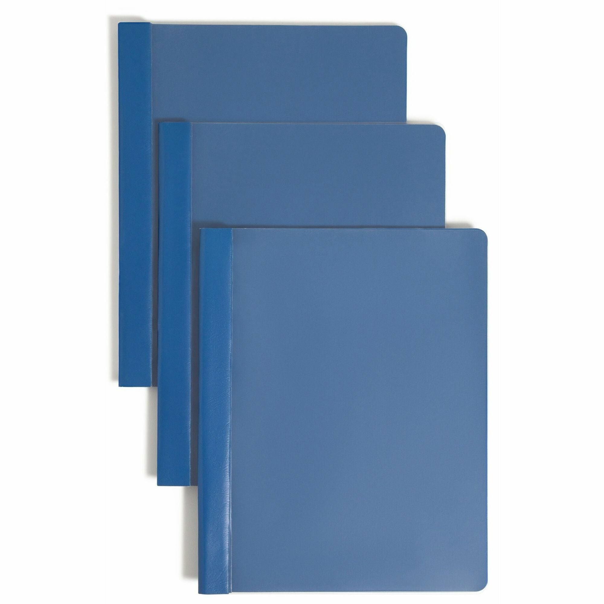 Smead Letter Recycled Report Cover - 8 1/2" x 11" - 3 Fastener(s) - 1/2" for Folder - 12 pt. - Vinyl, Metal - Dark Blue - 50% Recycled - 25 / Box