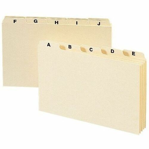 Smead Card Guides with Alphabetic Tab - Character - A-Z - 6" Divider Width x 4" Divider Length - Manila Divider - 10% Recycled - 25 / Set