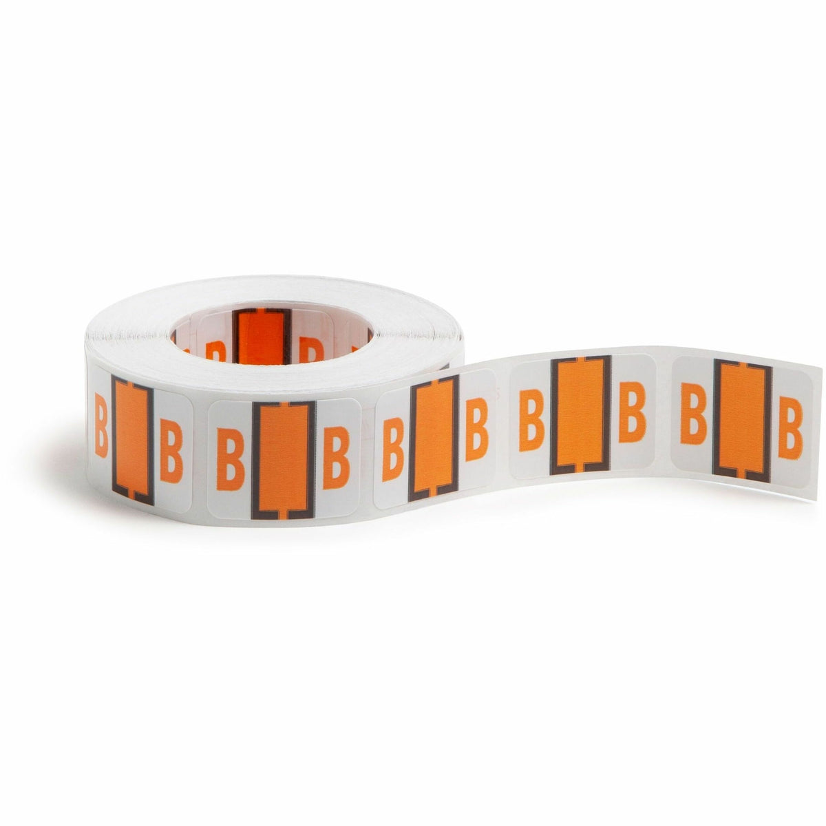 Smead BCCR Bar-Style Color-Coded Labels - B - x 1 1/4" Width x 1" Length - Light Orange - Laminated - 500 / Roll